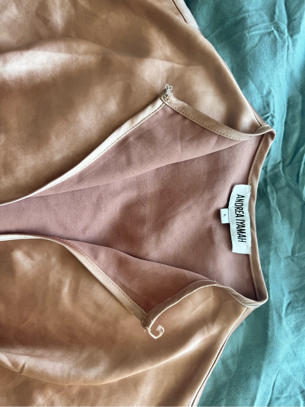 Andrea Iyamah Tan Leather-Look Jumpsuit